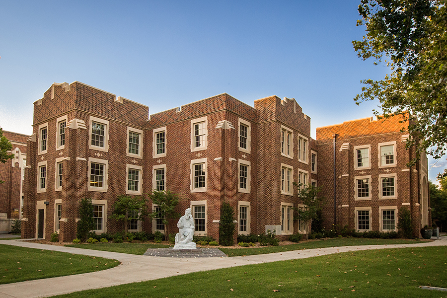 The exterior of Farzaneh Hall.