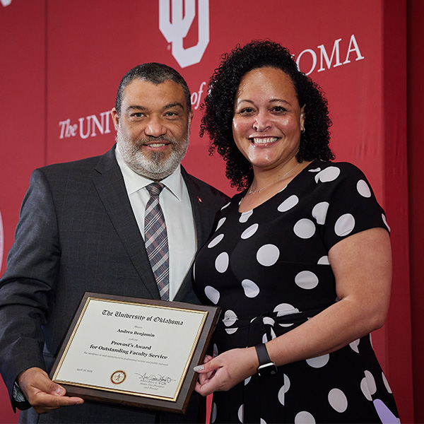 OU Provost Wright and Andrea Banjamin
