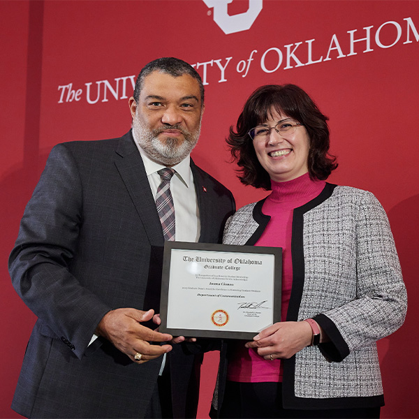 OU Provost Andre Wright and Iona Cionea
