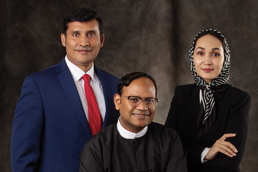 Feroz Bashari, Myo Win and Husnia Hazara.