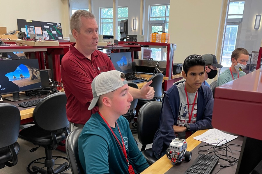 Students and teacher at Engineering Days Summer Camp.