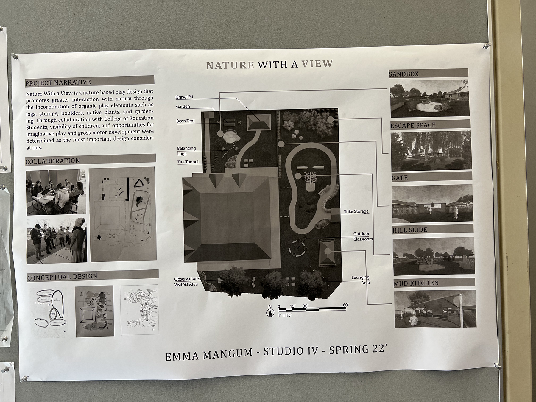 poster showing a proposed playground