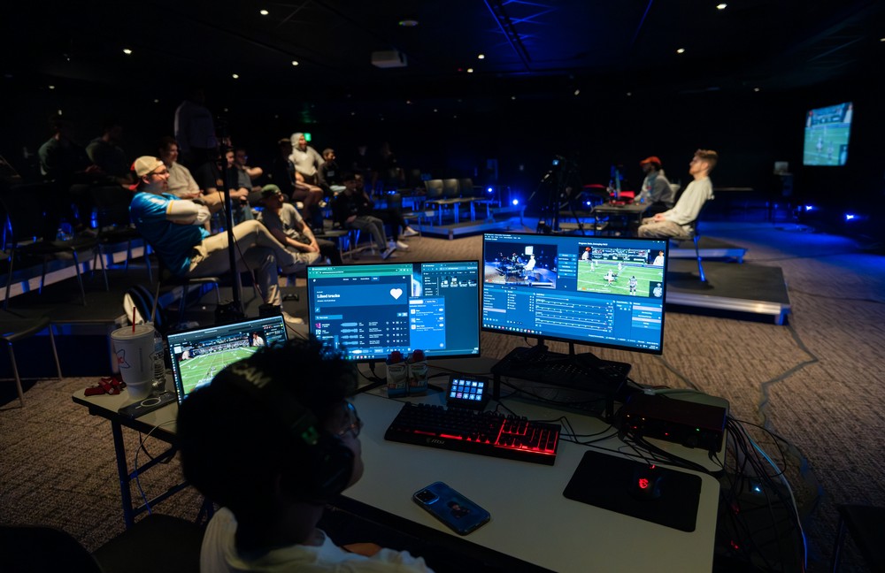 hosted madden tournament in black box theater.