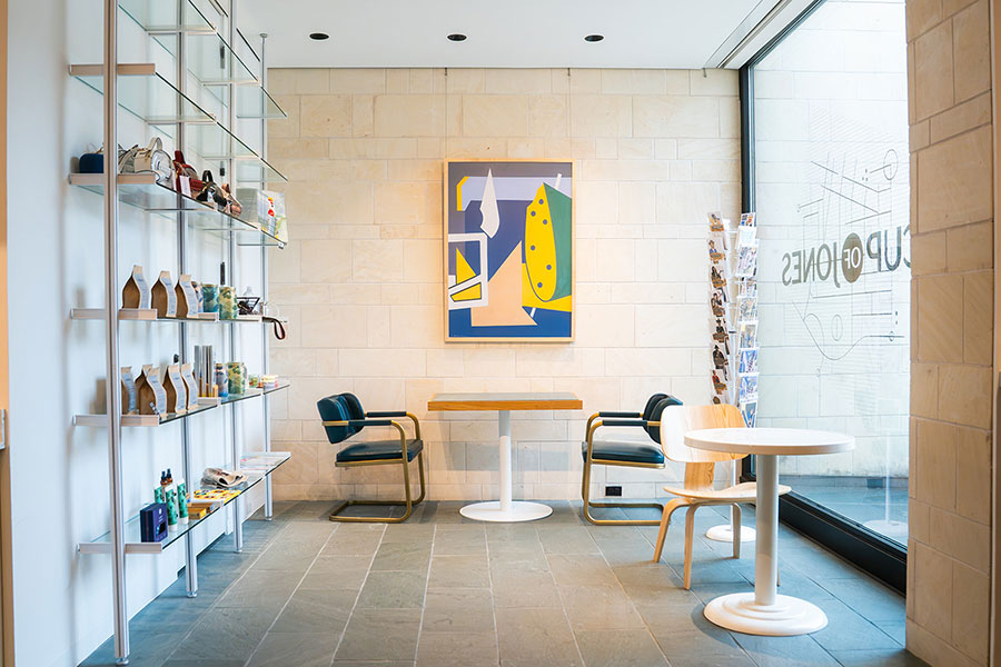Chairs and merchandise in Cup of Jones.