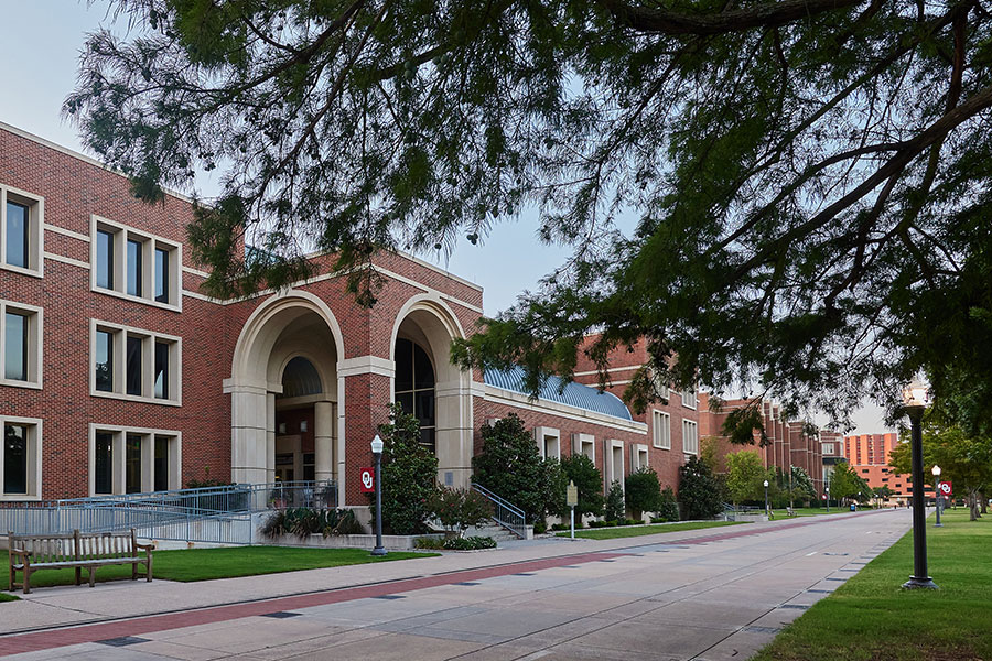 A wide view of Gould Hall.