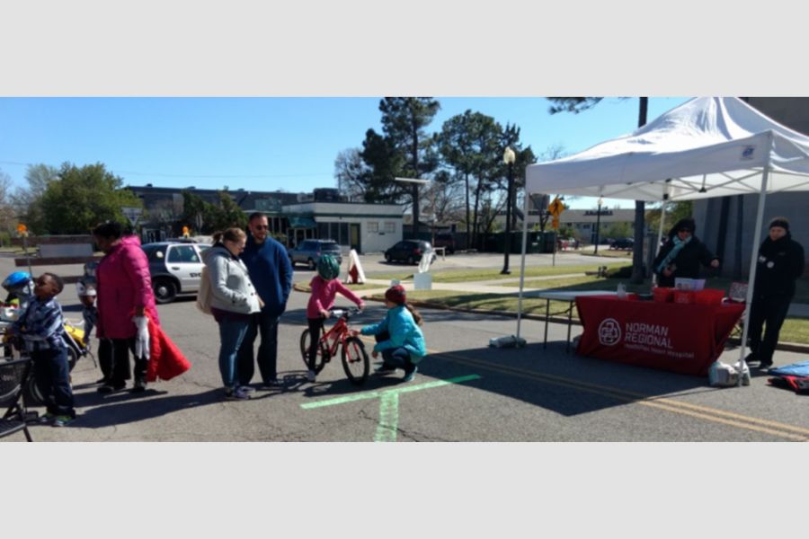The bicycle event at Open Streets Norman.
