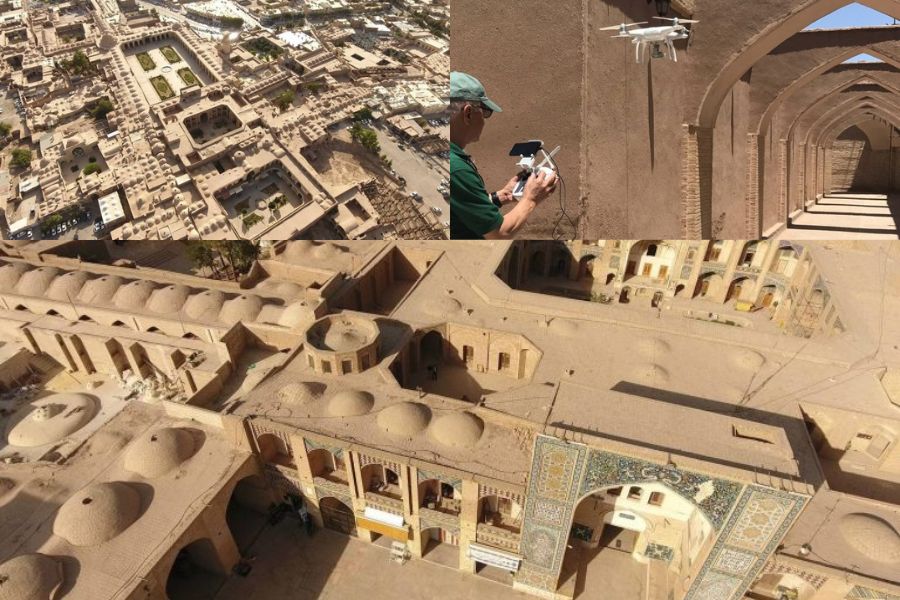Collage pictures of the Ganjali Khan complex in Kerman, Iran a project worked on by Dr. Bozorgi.