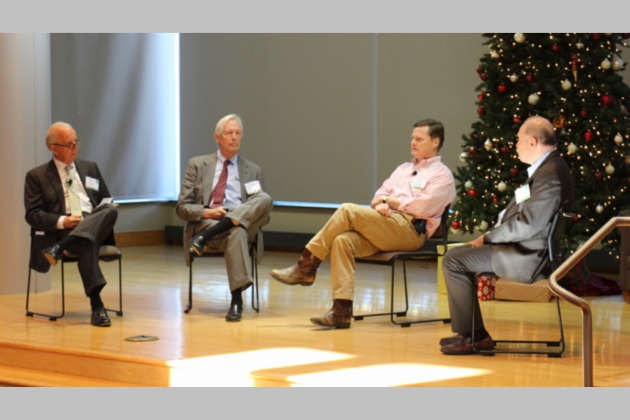 Moderator Bruce Bolzle and speakers Todd Zimmerman, Ward Davis, and David Dixon.