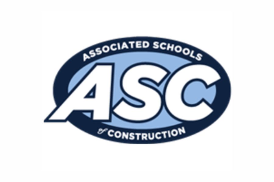 assosciated schools of construction a s c logo in shared of blue