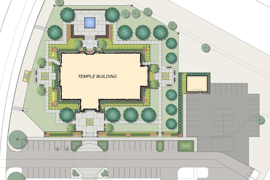 Digital image of overview of the landscape design for the Oklahoma City Temple.