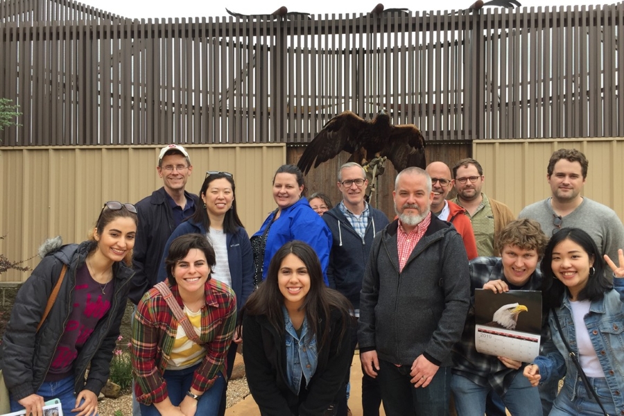 Faculty and students at CPN Eagle Aviary.