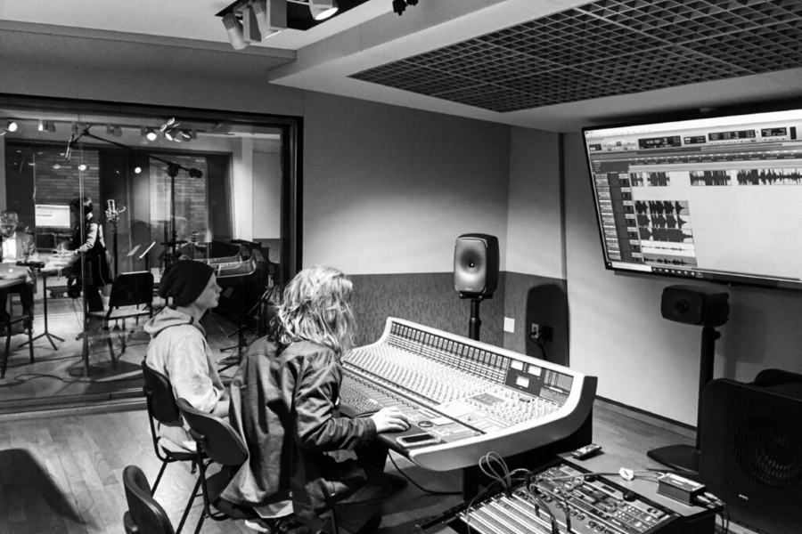 Booker T. Washington High School for the Performing and Visual Arts audio and video recording studio.