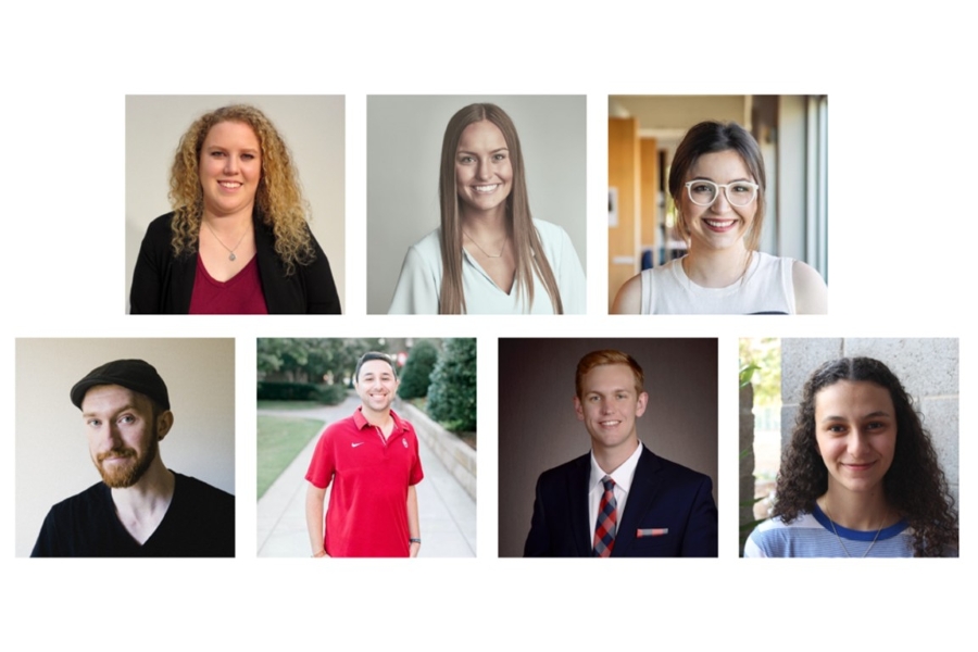Communications interns Bri Rhodes, Kathryn Kyle, Hannah Reed, John King, Kristi Saliba, Jacob Cullum, Zach Satz.