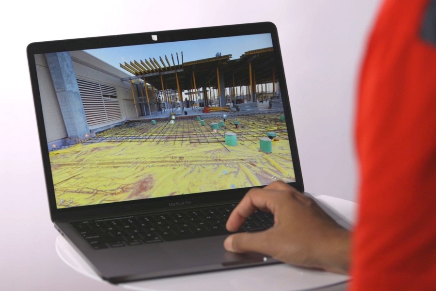 Dr. Ghosh demonstrates the virtual field trips he has developed.