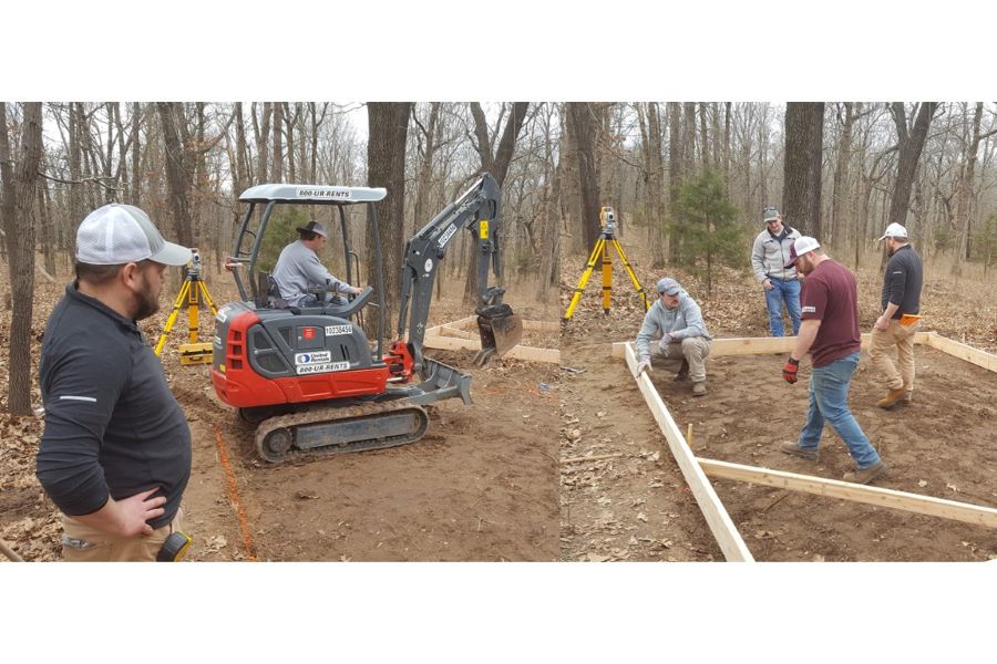 Construction Science students during the Osage Forest of Peace installation.