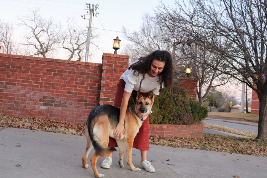 Kristi Saliba with her dog.