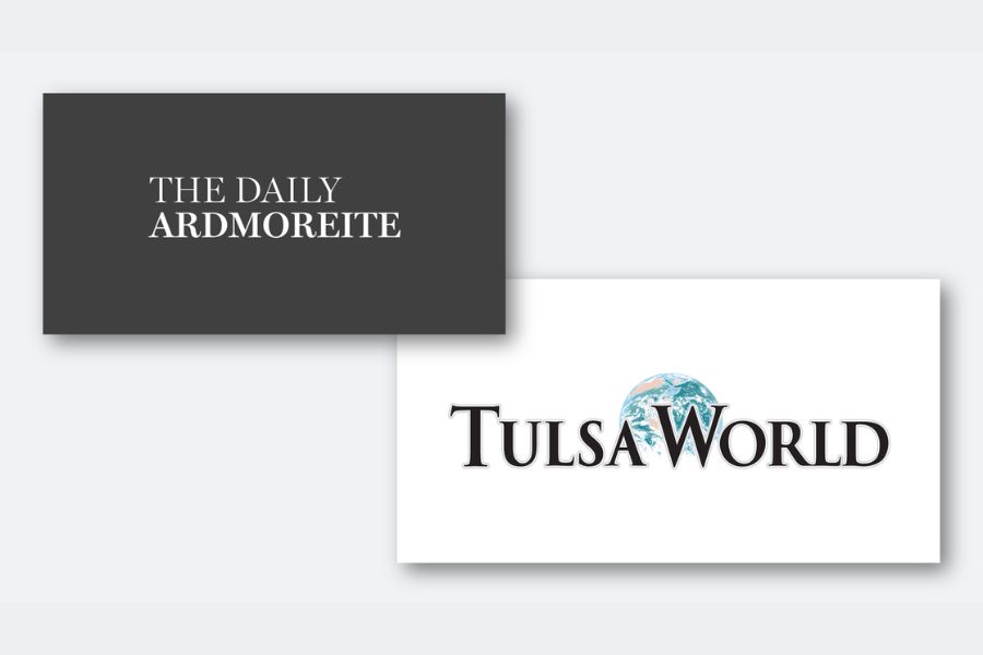 Logos of The Daily Ardmoreite and Tulsa World newspapers.