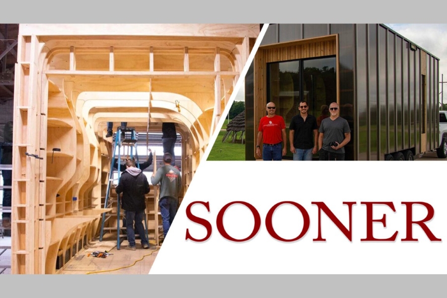 Mobile Medical Unit construction and Sooner Magazine logo.