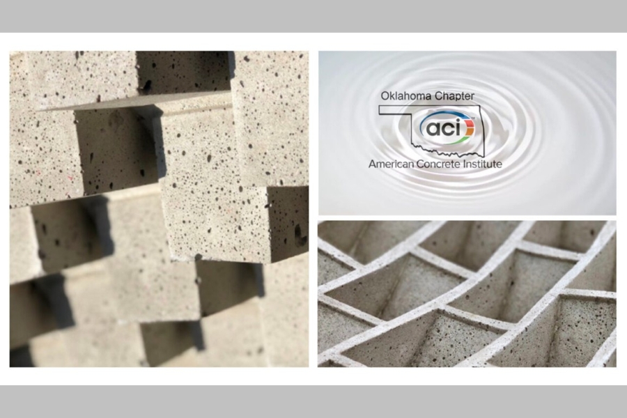 Acoustic concrete and the Oklahoma Chapter for American Concrete Institute logo.