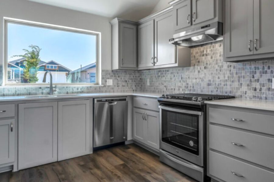 An accessible kitchen built by Ideal Homes and Neighborhoods.