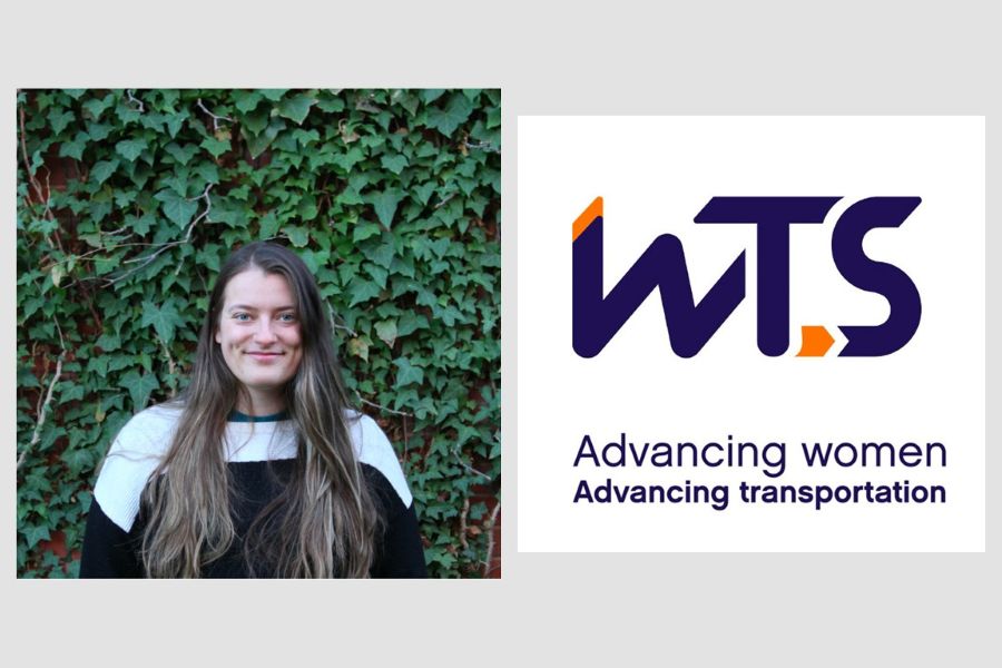 Daniela Kosnacova and the W T S logo with the text "advancing women, advancing transportation".