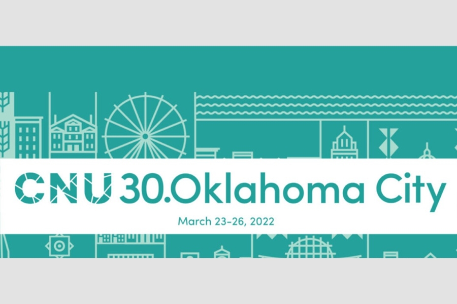 CNU 30.Oklahoma City logo, happening March 23-26, 2022.