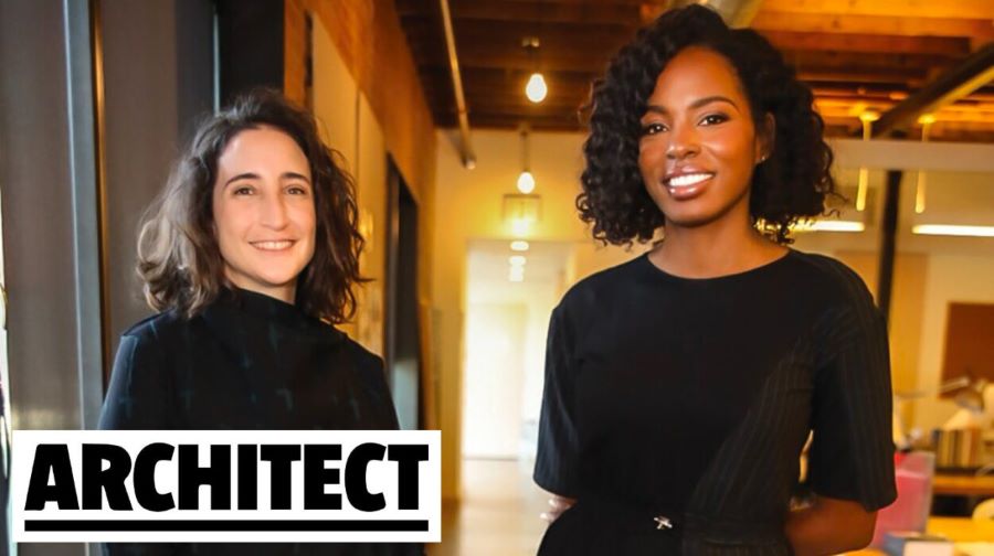 Deborah Richards and Vanessa Morrison with the Architect magazine logo.