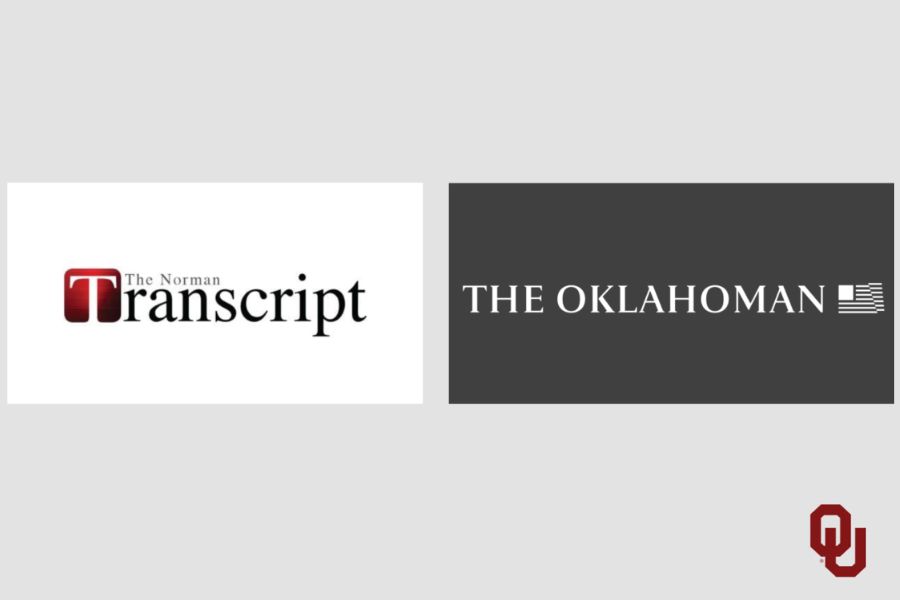 Norman Transcript and The Oklahoman logos with O U logo.