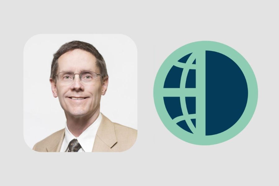 James Collard with the logo for the International Economic Development Council.