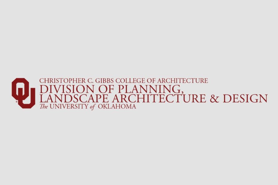 The logo for the O U Christopher C Gibbs College of Architecture Division of Planning, Landscape Architecture, and Design.