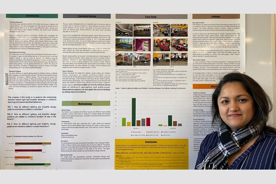 Nalia Hasan with her award-winning poster.