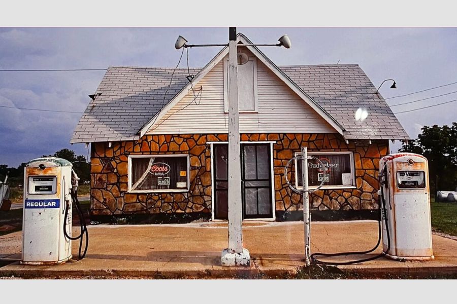 Threatt Filling Station in Luther, Oklahoma.