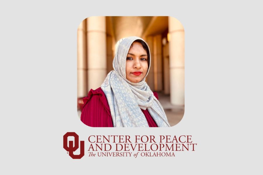 Salma Akter Surma with the O U Center for Peace and Development logo.