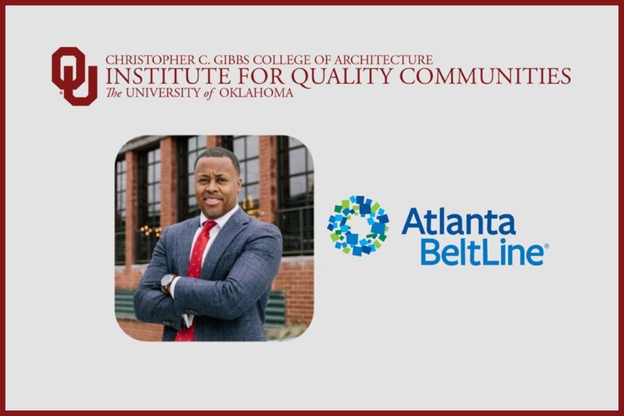 Clyde Higgs with the O U Institute for Quality Communities and Atlanta BeltLine logos.