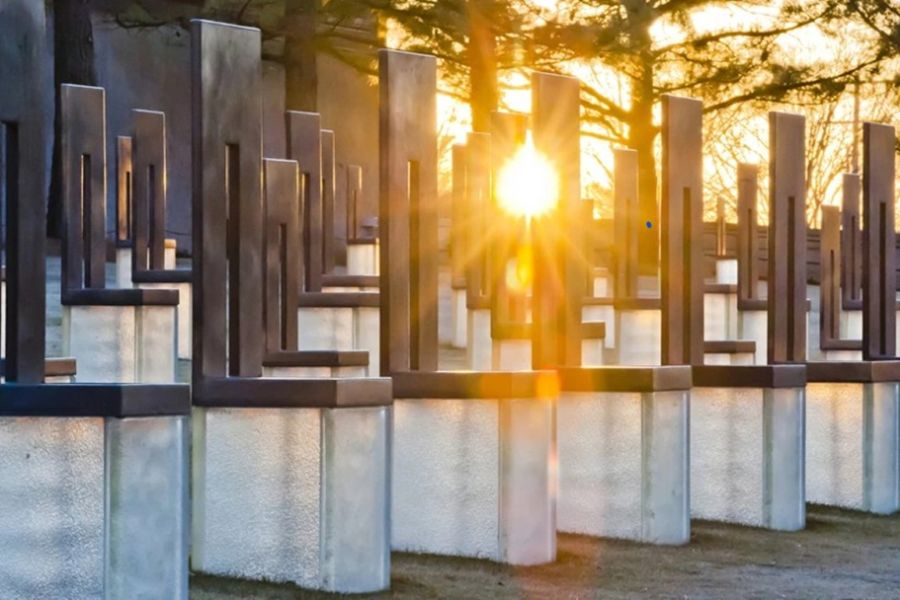 The Field of Empty Chairs at the Oklahoma City National Memorial.