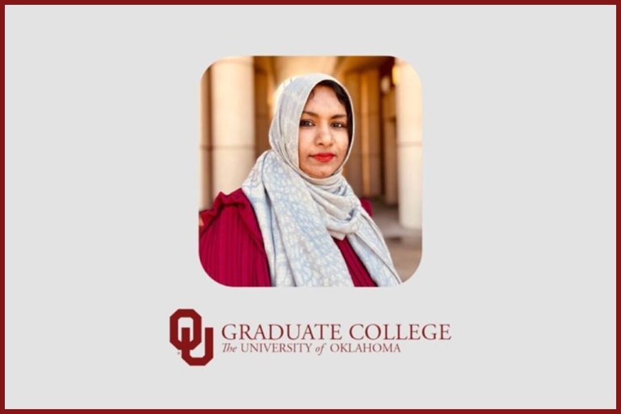 Salma Akter Surma with the University of Oklahoma Graduate College logo.