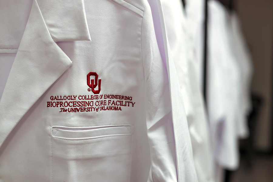O-U Health white coats in a row.