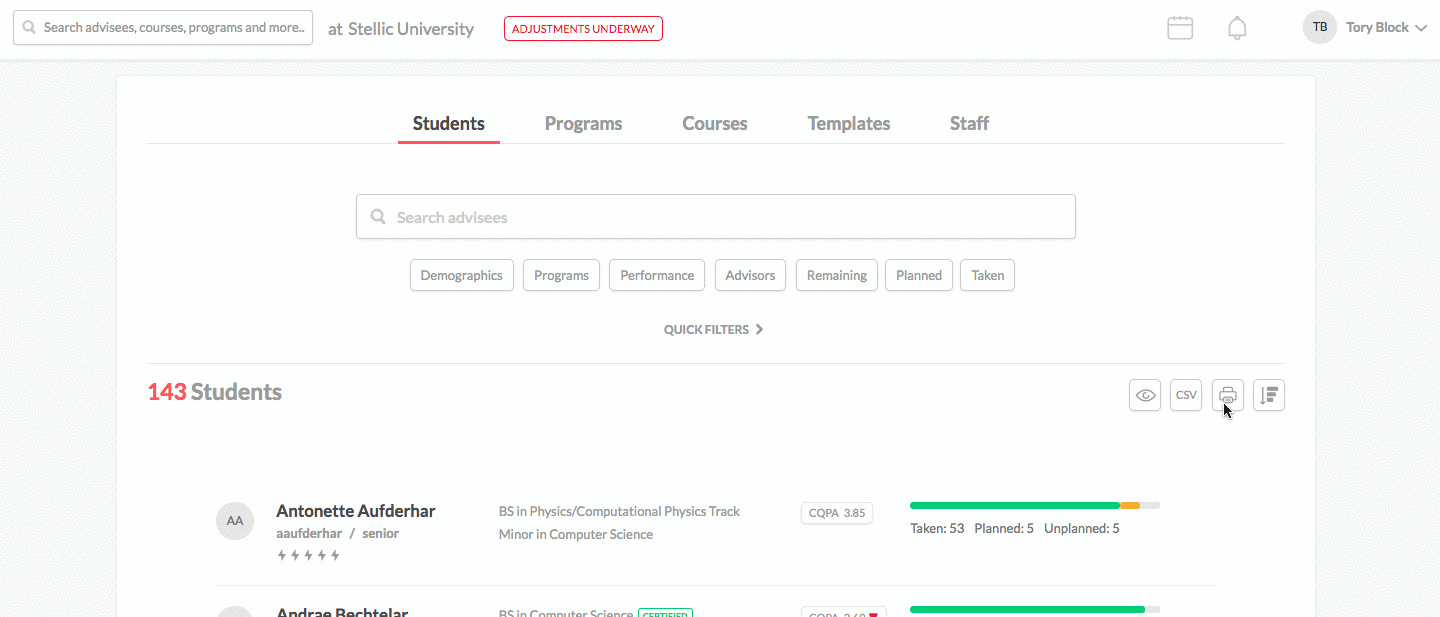 walkthrough of selecting the generate audit report button, selecting the planned version, and clicking create audit report