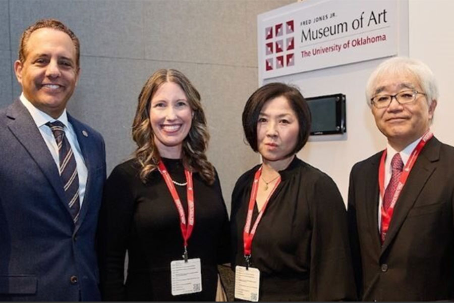 University of Oklahoma President Joe Harroz poses with symposium participants.