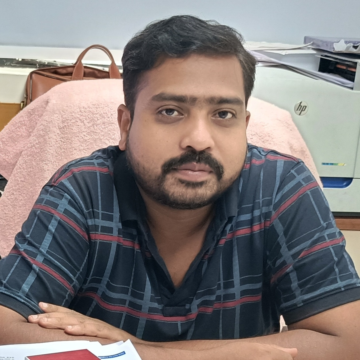 Chinmoy Kumar at his dek.