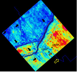 Kevin Dome faults and fractures in map view with four siesmic attributes.
