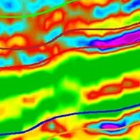 Velocities in rainbow colorscale.