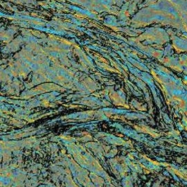 Braided channel system in black outline.