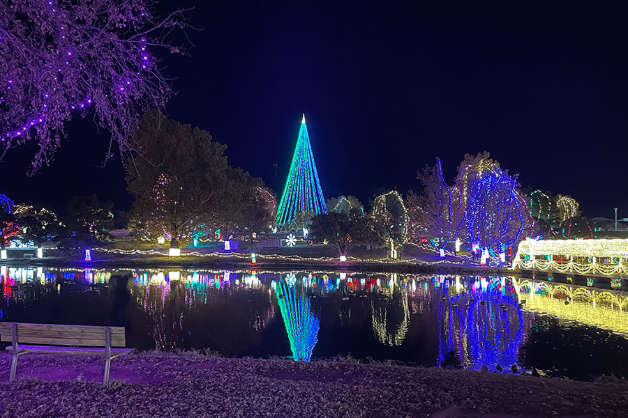 The christmas tree designed by OU engineering students. 