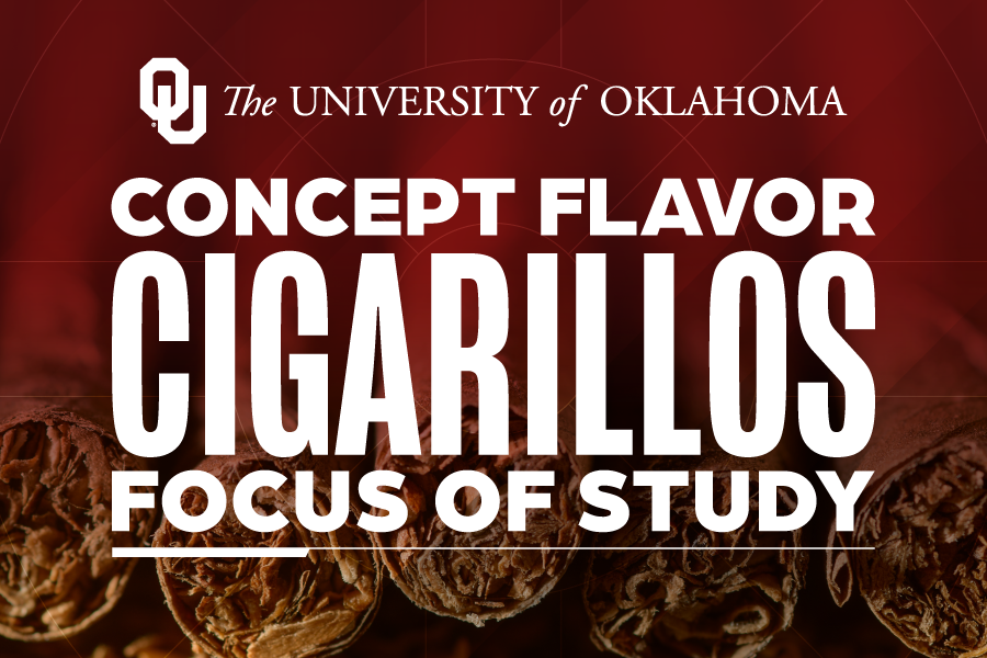 A graphic that reads "concept flavor cigarillos focus of study." 