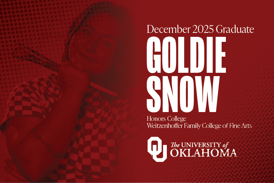 Graphic with photo of Goldie Snow and text highlighting her December 2025 graduation