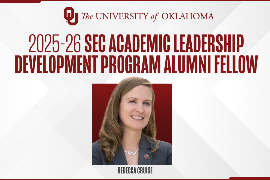 Image of Rebecca Cruise below the words "2025-26 SEC Academic Leadership Development Program Alumni Fellow"