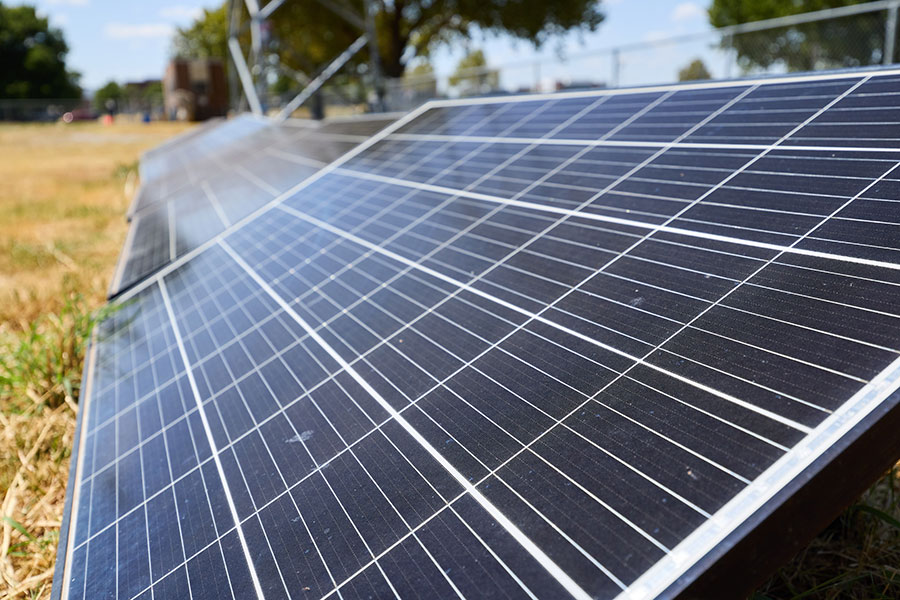 A close up image of a solar panel.