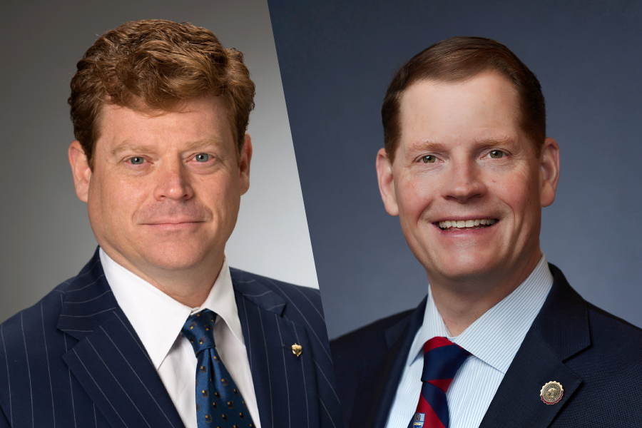 Photo of Regents Rick Nagel and Bob Ross.