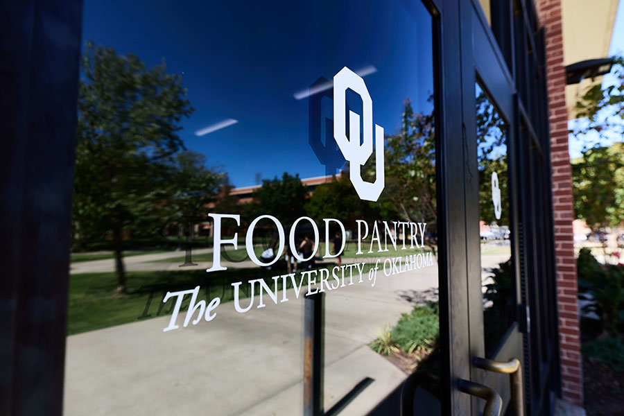 The door of the OU Food Pantry.